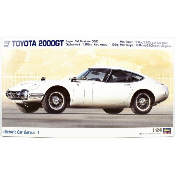 Hasegawa HC1 21101 1/24 Ölçek, Toyota 2000GT 1967, Otomobil, Plastik Model kiti