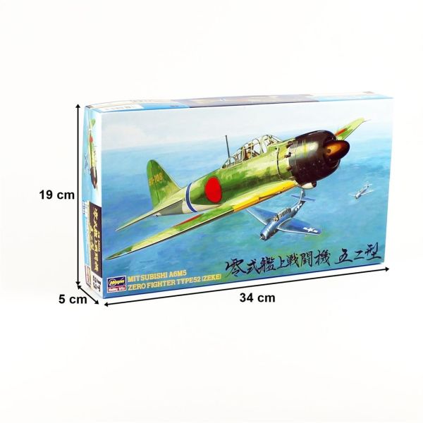 Hasegawa JT23 19123 1/48 Ölçek, MitsubishiI A6M5 Zero Fighter Type 52 (Zeke), Savaş Uçağı, Plastik Model kiti