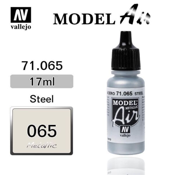 Vallejo 71065 17 ml. Steel, Model Air Serisi Model Boyası