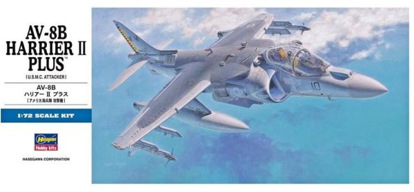 Hasegawa D24 454 1/72 Ölçek, AV-8B Harrier II Plus, Savaş Uçağı, Plastik Model kiti