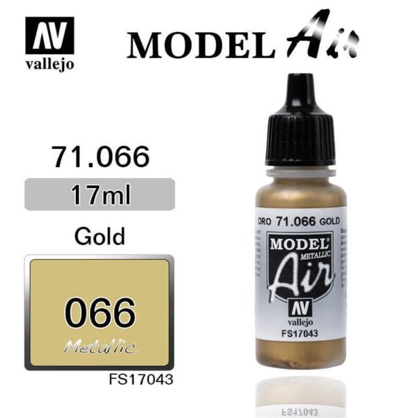 Vallejo 71066 17 ml. Gold, Model Air Serisi Model Boyası