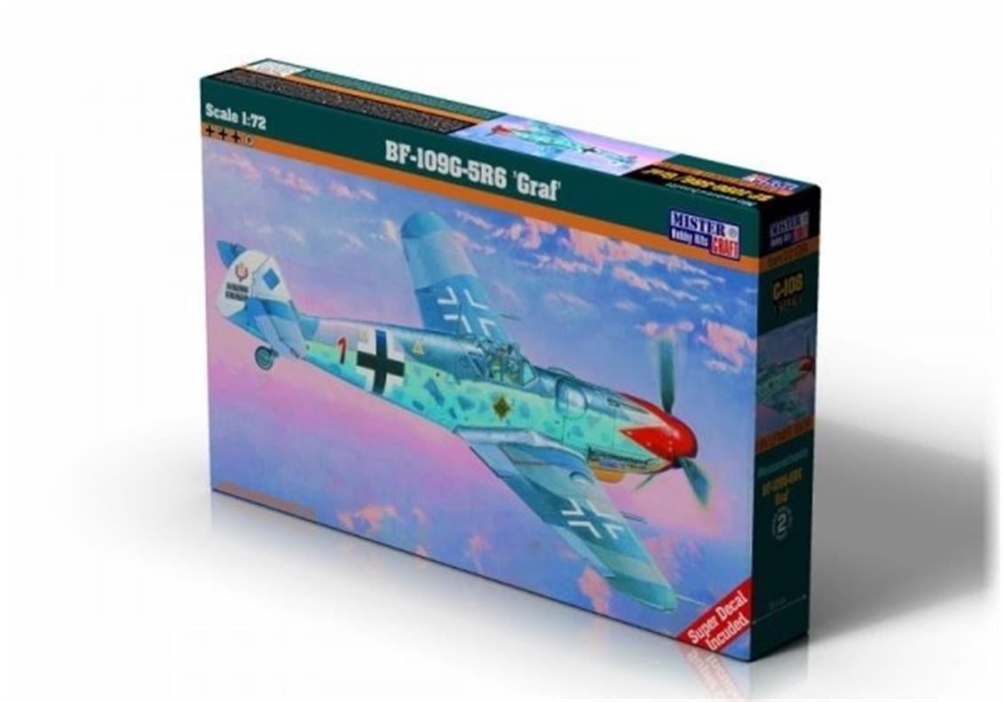 Mistercraft C108 1/72 Ölçek, BF-109G-5R6 (Roten Jager) Savaş Uçağı, Plastik Model kiti