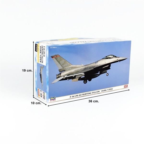 Hasegawa 7522 1/48 Ölçek, F-16CM-50 Fighting Falcon (Dark Viper), (Limited Edition), Savaş Uçağı, Plastik Model kiti