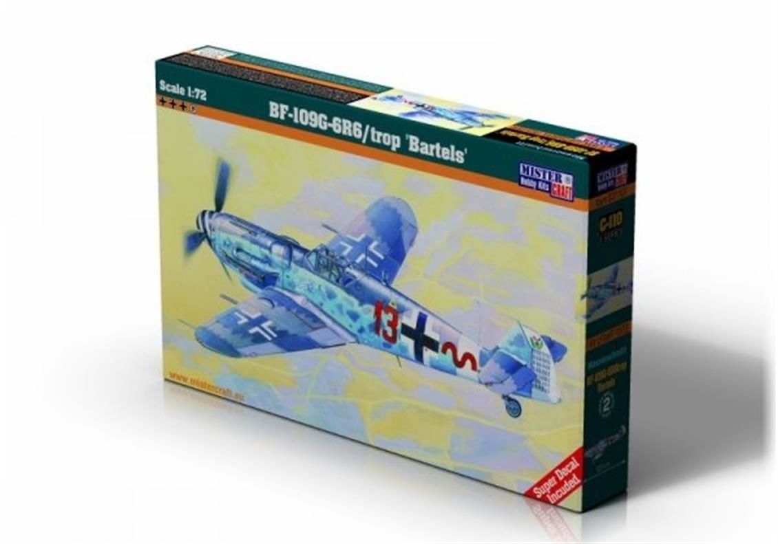 Mistercraft C110 1/72 Ölçek, BF-109G-6R6 (Bartels) Savaş Uçağı, Plastik Model kiti