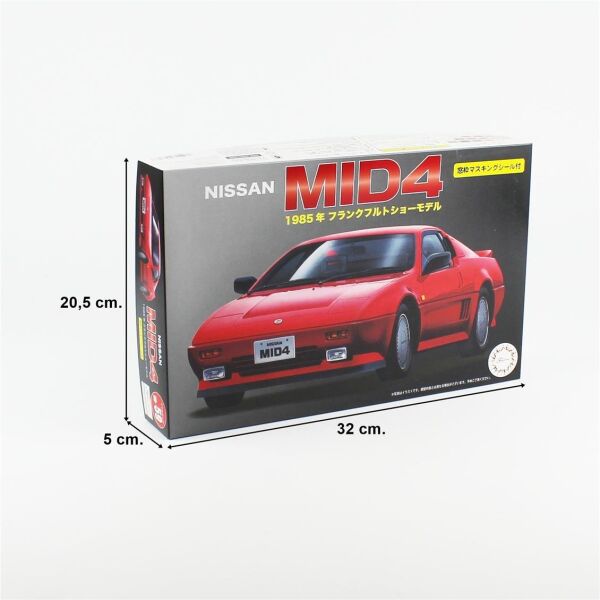 Fujimi ID-59 04718 1/24 Ölçek, Nissan MID4, (Cam Boyama Maskesi ile), Otomobil Plastik Model Kiti