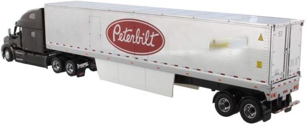 Diecast Masters 71071 1/50 Ölçek, Peterbilt 579 UltraLoft Kabinli Çekici ve Soğutuculu Dorse, Siyah, Sergilemeye Hazır Metal Mo