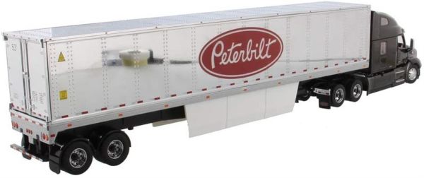 Diecast Masters 71071 1/50 Ölçek, Peterbilt 579 UltraLoft Kabinli Çekici ve Soğutuculu Dorse, Siyah, Sergilemeye Hazır Metal Mo