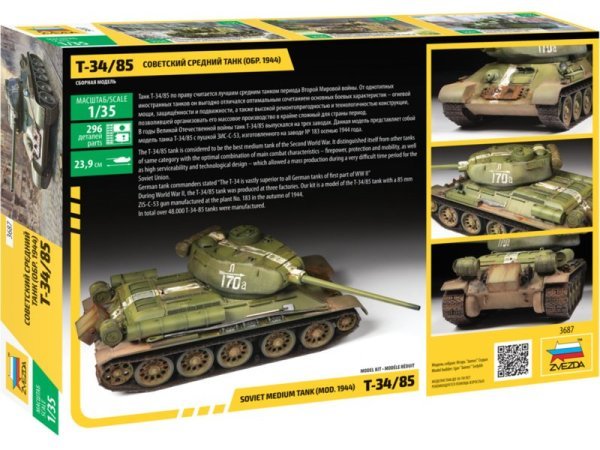 1/35 Soviet Medium Tank T-34/85 (Yeni kalıp)