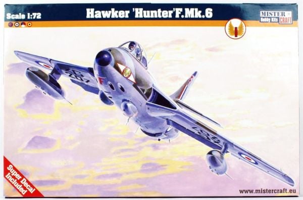 Mistercraft D010 1/72 Ölçek, Hawker Hunter F.Mk.6 Savaş Uçağı, Plastik Model kiti