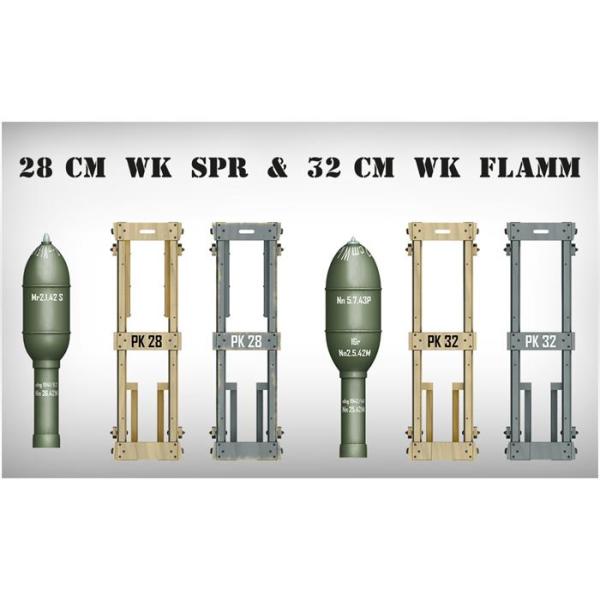 MiniArt Alman Roketleri 28 cm VK Spr & 32 cm WK Flamm