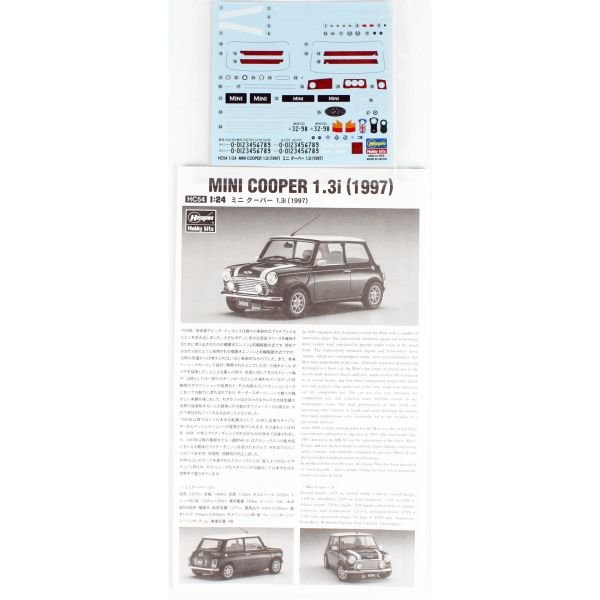 Hasegawa HC54 21154 1/24 Ölçek, Mini Cooper 1.3i (1997), Otomobil, Plastik Model kiti