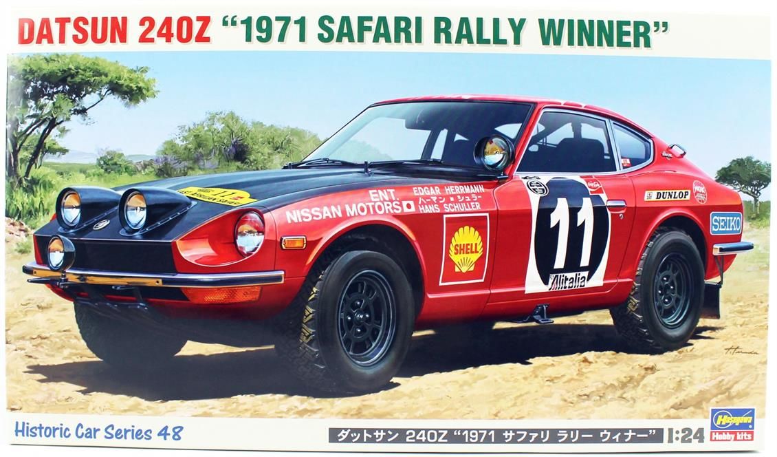 Hasegawa HC48 21148 1/24 Ölçek, Datsun 240Z (1971 Safari Rally Winner), Yarış Aracı, Plastik Model kiti