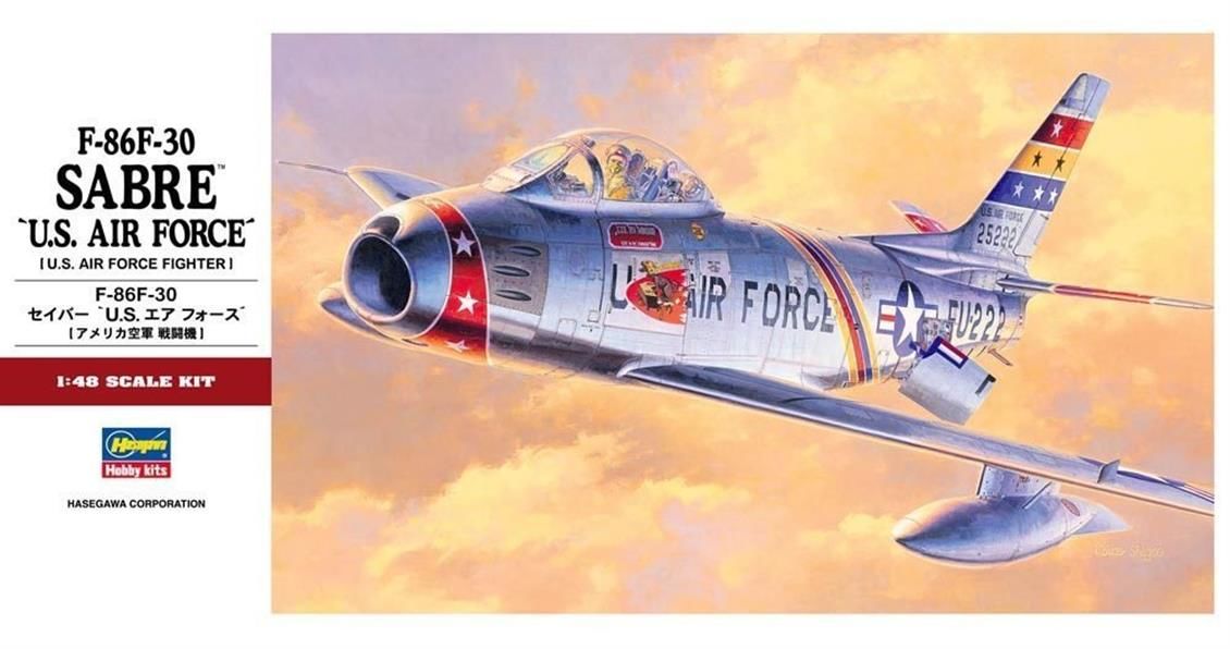 Hasegawa PT13 7213 1/48 Ölçek, F-86F-30 Sabre U.S. Air Force, Savaş Uçağı, Plastik Model kiti