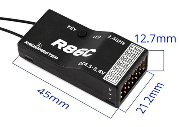 RadioMaster R86C  V2 6-Kanal PWM / 8-Kanal S-Bus Alıcı 2.4Ghz