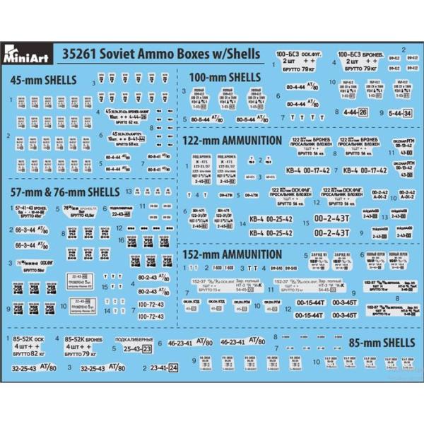 MiniArt Sovyet Cephane Sandıkları ve Mermileri