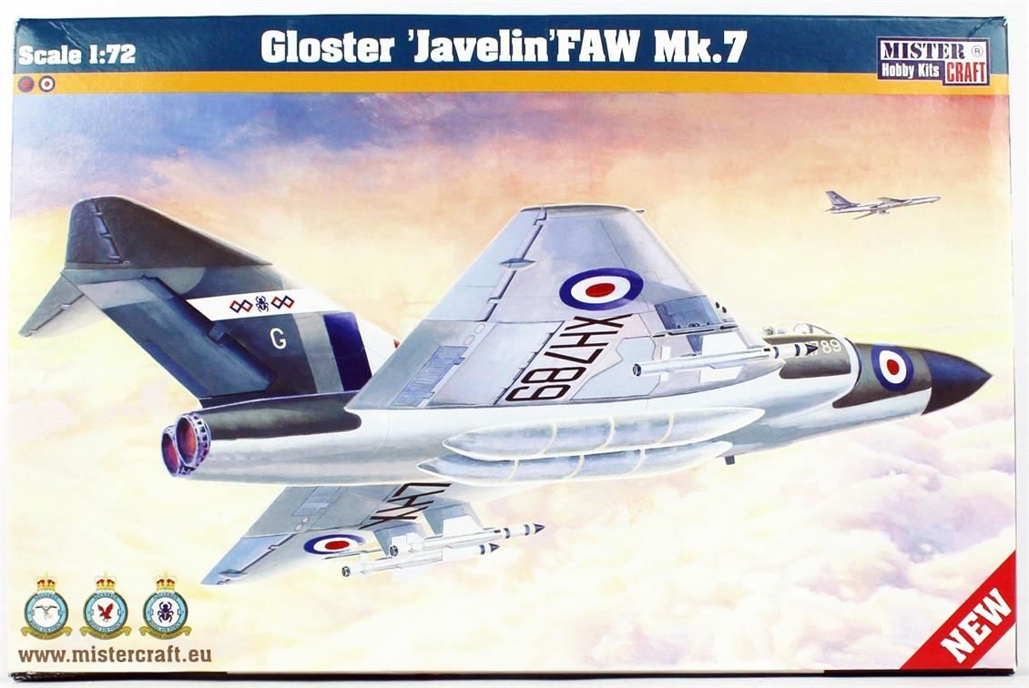 Mistercraft D026 1/72 Ölçek, Gloster Javelin FAW MK.7 Savaş Uçağı, Plastik Model kiti