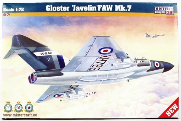 Mistercraft D026 1/72 Ölçek, Gloster Javelin FAW MK.7 Savaş Uçağı, Plastik Model kiti