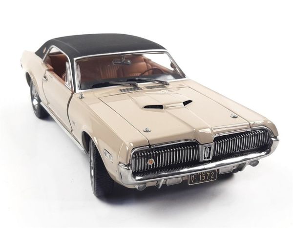 Sunstar 1572 1/18 Ölçek, 1968 Mercury Cougar XR7G, Açık Kahve, Sergilemeye Hazır Metal Araba Modeli