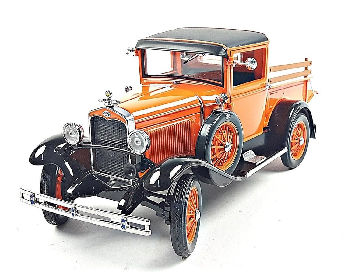 Sunstar 6116 1/18 Ölçek, 1931 Ford Model A Pickup, Turuncu, Sergilemeye Hazır Metal Kamyonet Modeli