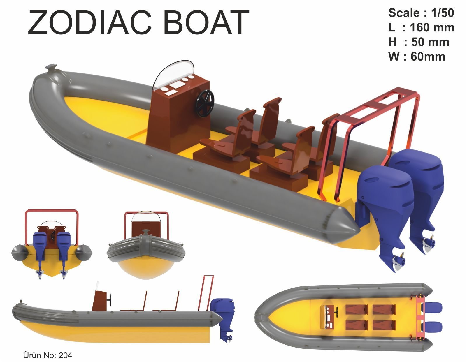 Zodiac Boat 1/50