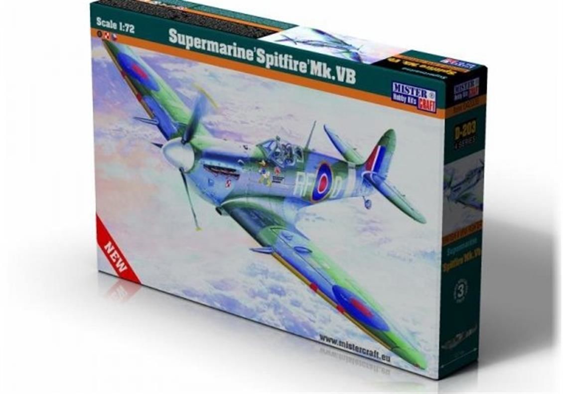 Mistercraft D203 1/72 Ölçek, Supermarine Spitfire Mk.Vb Savaş Uçağı, Plastik Model kiti