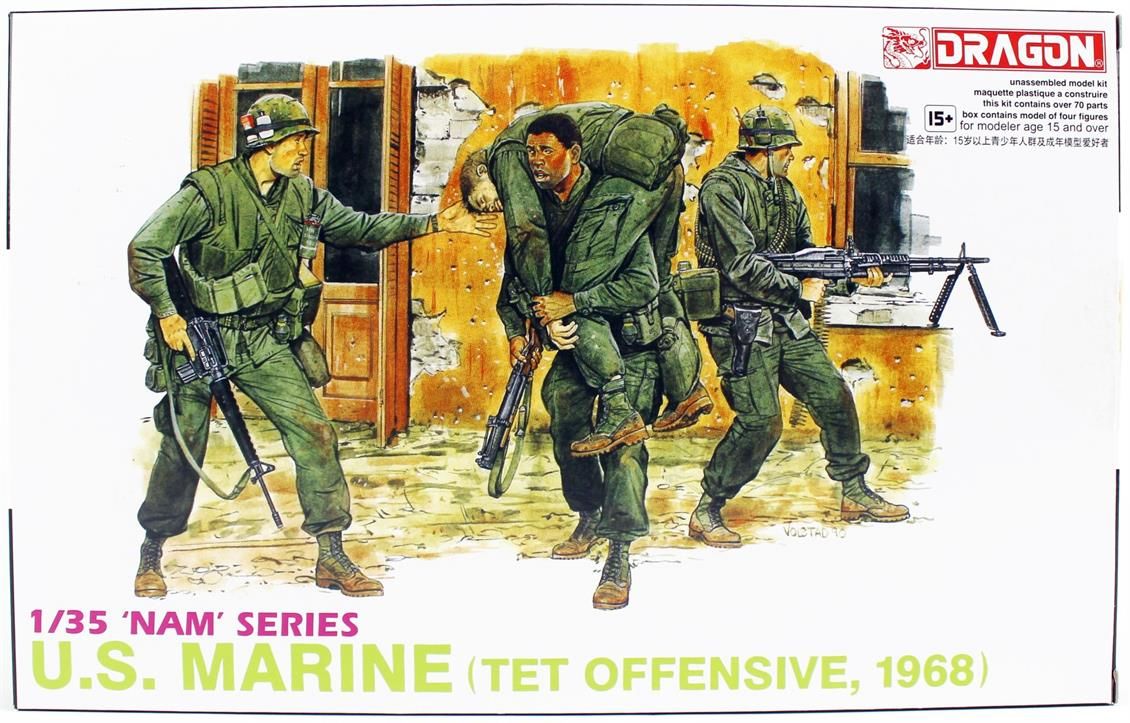 Dragon 3305 1/35 Ölçek, Amerikan Donanma Askerleri, 1968 Vietnam TET Saldırısı Plastik Model Kiti