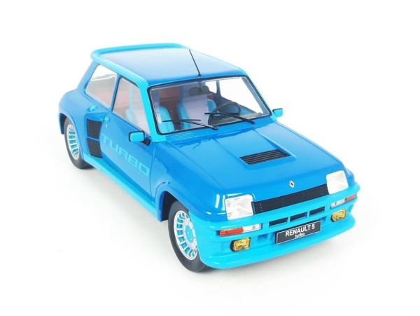 Ixo Models 005 1/18 Ölçek, 1981 Renault 5 Turbo 1, Mavi, Sergilemeye Hazır Metal Araba Modeli