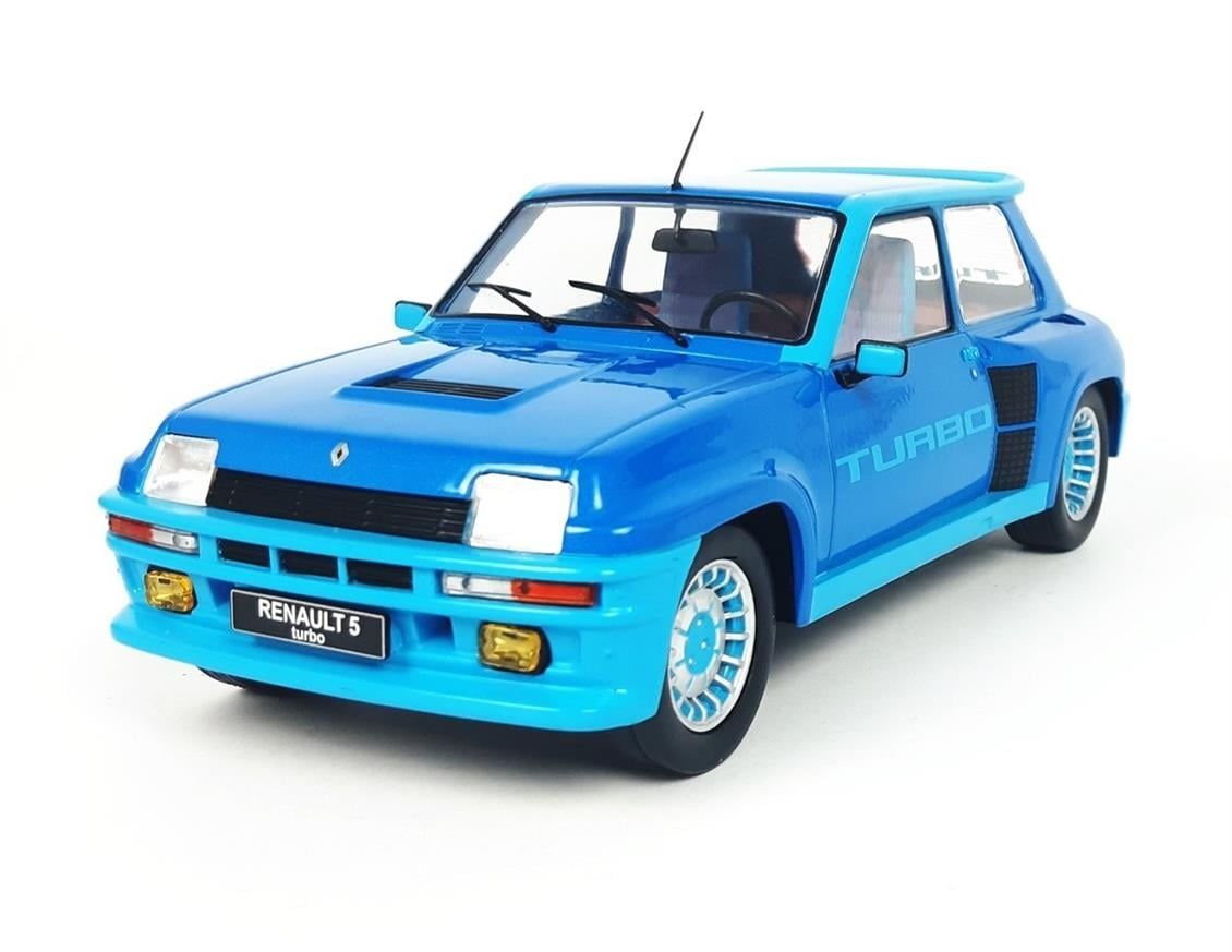 Ixo Models 005 1/18 Ölçek, 1981 Renault 5 Turbo 1, Mavi, Sergilemeye Hazır Metal Araba Modeli