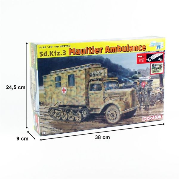 Dragon 6766 1/35 Ölçek, Sd.Kfz.3 Yarı Paletli Ambülans Plastik Model Kiti