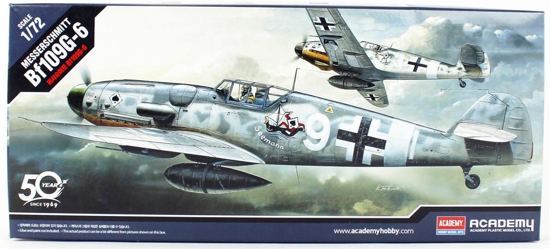 Academy 12467 1/72 Ölçek, Messerschmitt Bf 109 G-6 Savaş Uçağı, Plastik Model kiti