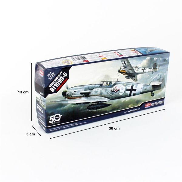 Academy 12467 1/72 Ölçek, Messerschmitt Bf 109 G-6 Savaş Uçağı, Plastik Model kiti