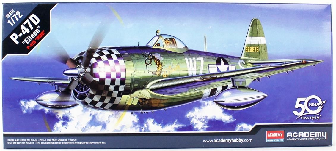 Academy 12474 1/72 Ölçek, P-47D Thunderbolt (Eileen) Savaş Uçağı, Plastik Model kiti