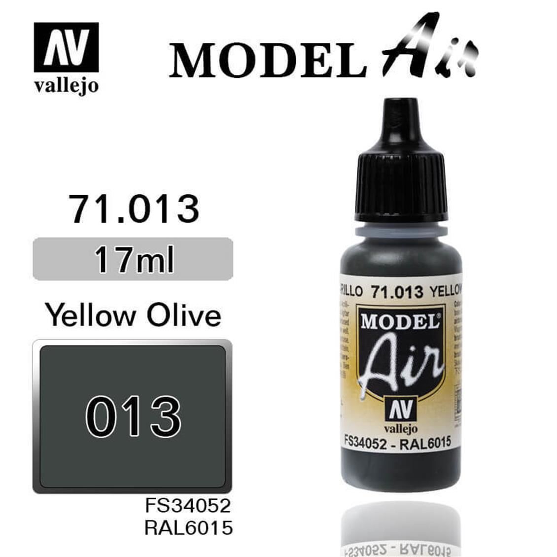 Vallejo 71013 17 ml. Yellow Olive, Model Air Serisi Model Boyası