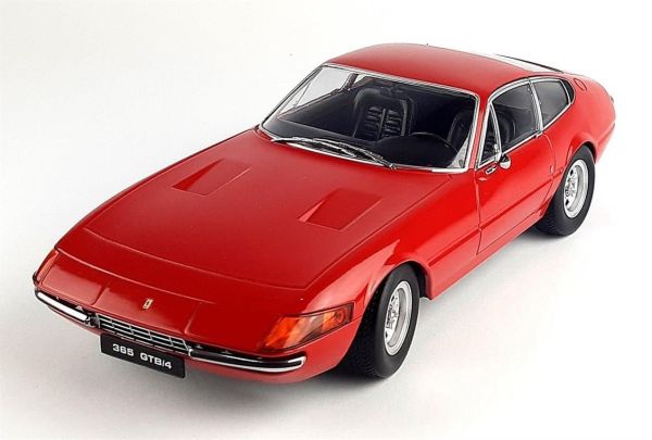 KKscale 180591 1/18 Ölçek, 1971 Ferrari 365 GTB Daytona Series 2, Kırmızı, Sergilemeye Hazır Metal Araba Modeli