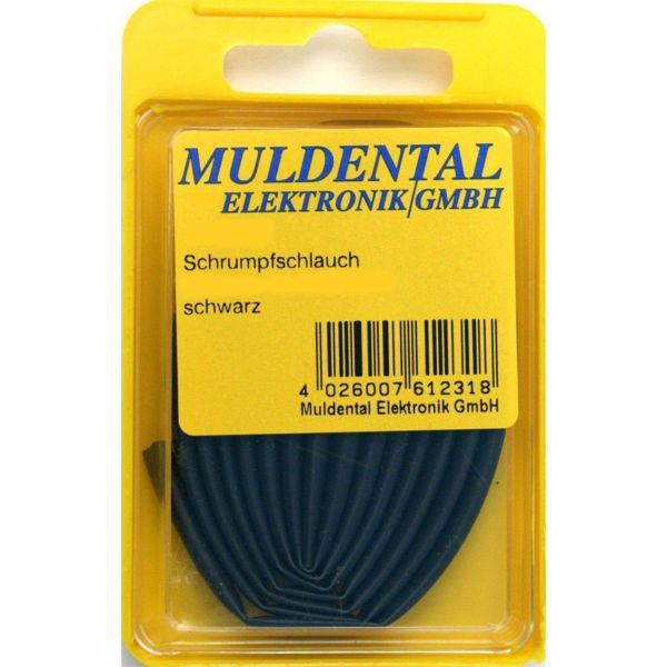 Muldental 61291 Daralan Makaron-12.7/25.4 Mm.-Siyah-100 Cm.