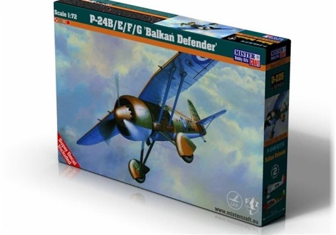 Mistercraft D225 1/72 Ölçek, P-24 B/E/F/G (Balkan Savunmacısı) Savaş Uçağı, Plastik Model kiti