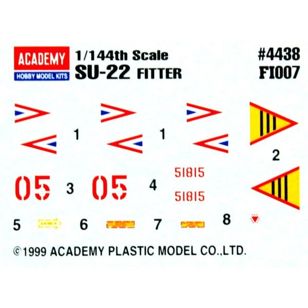 Academy 12612 1/144 Ölçek, SU-22 Fitter Savaş Uçağı, Plastik Model kiti