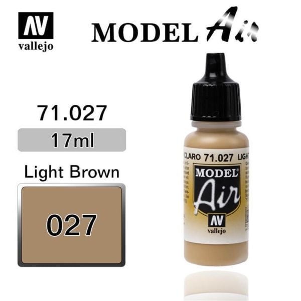 Vallejo 71027 17 ml. Light Brown, Model Air Serisi Model Boyası