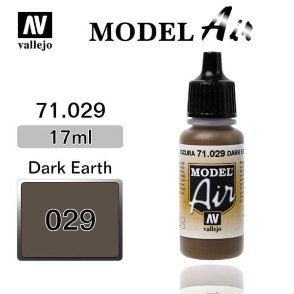 Vallejo 71029 17 ml. Dark Earth, Model Air Serisi Model Boyası