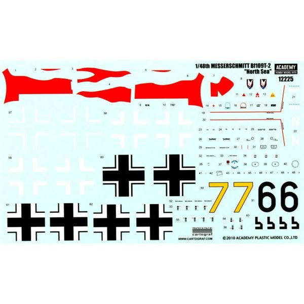 Academy 12225 1/48 Ölçek, Messerschmitt Bf 109T-2 Savaş Uçağı, Plastik Model kiti