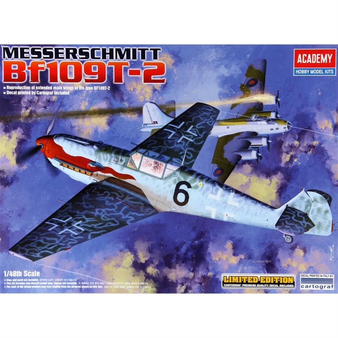 Academy 12225 1/48 Ölçek, Messerschmitt Bf 109T-2 Savaş Uçağı, Plastik Model kiti