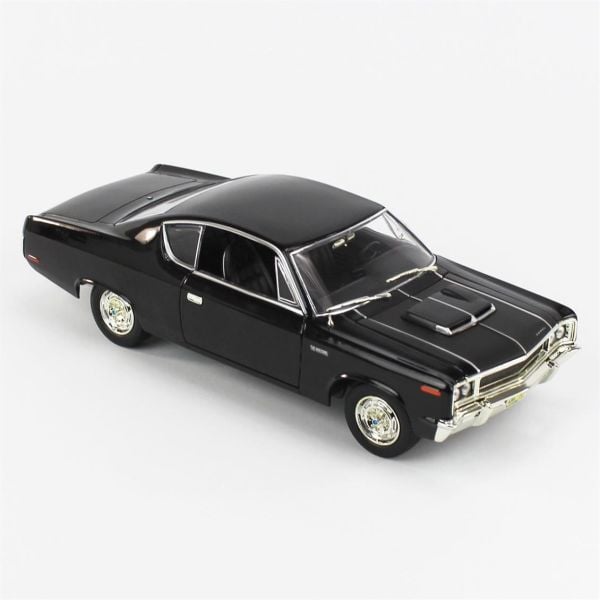 Road Signature 92778 1/18 Ölçek, 1970 AMC Rebel, Black, Sergilemeye Hazır Metal Araba Modeli