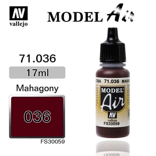 Vallejo 71036 17 ml. Mahagony, Model Air Serisi Model Boyası