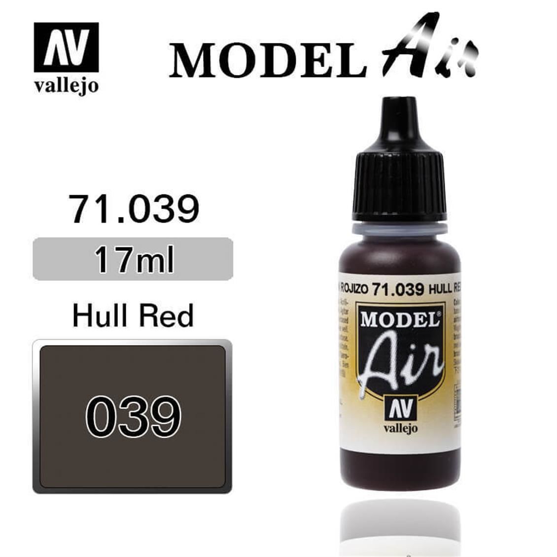 Vallejo 71039 17 ml. Hull Red, Model Air Serisi Model Boyası