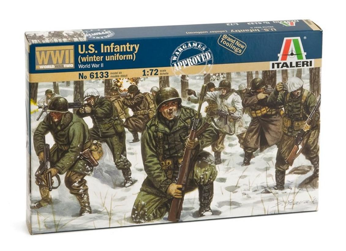 Italeri 6133S 1/72 Ölçek, WWII ABD Kış Üniformalı Piyade Askerleri, Plastik Model kiti