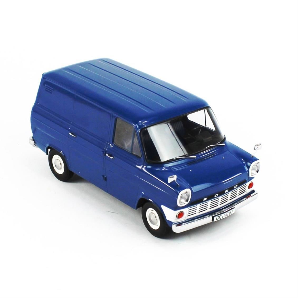 KKscale 180491 1/18 Ölçek, 1965 Ford Transit Van, MKI, Mavi, Sergilemeye Hazır Metal Van Kamyonet Modeli