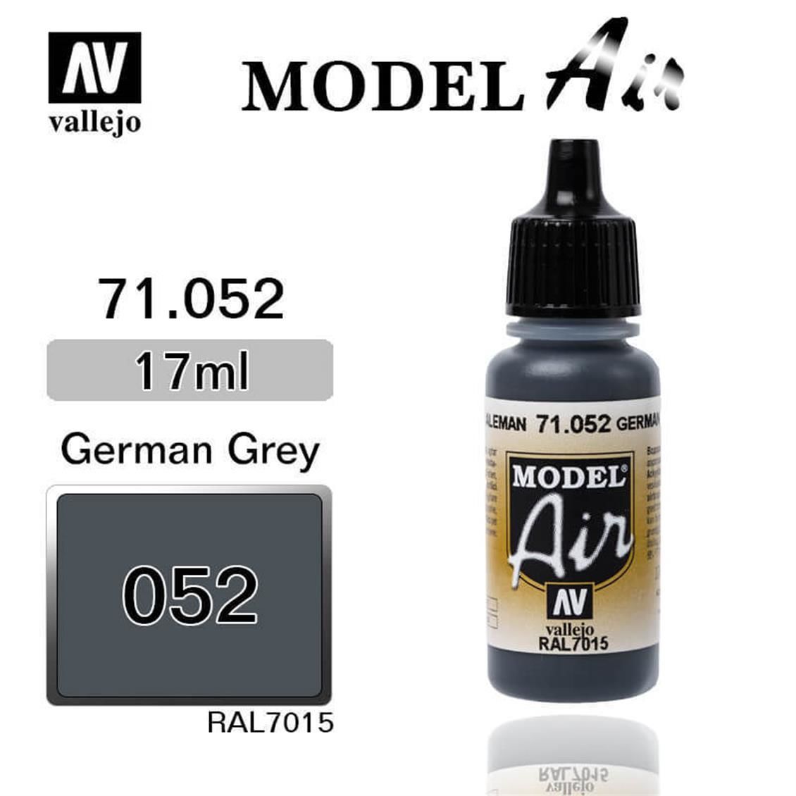 Vallejo 71052 17 ml. Anthracite Grey, Model Air Serisi Model Boyası