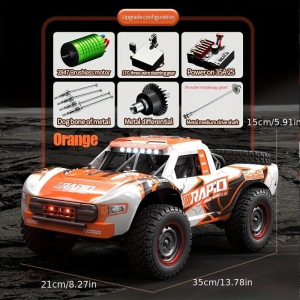 RAPID PRO Fırçasız 4WD Yüksek Hızlı Canavar Kamyon Off Road Araba