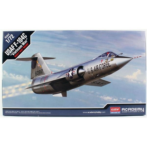 Academy 12576 1/72 Ölçek, USAF F-104C (Vietnam Savaşı) Savaş Uçağı, Plastik Model kiti