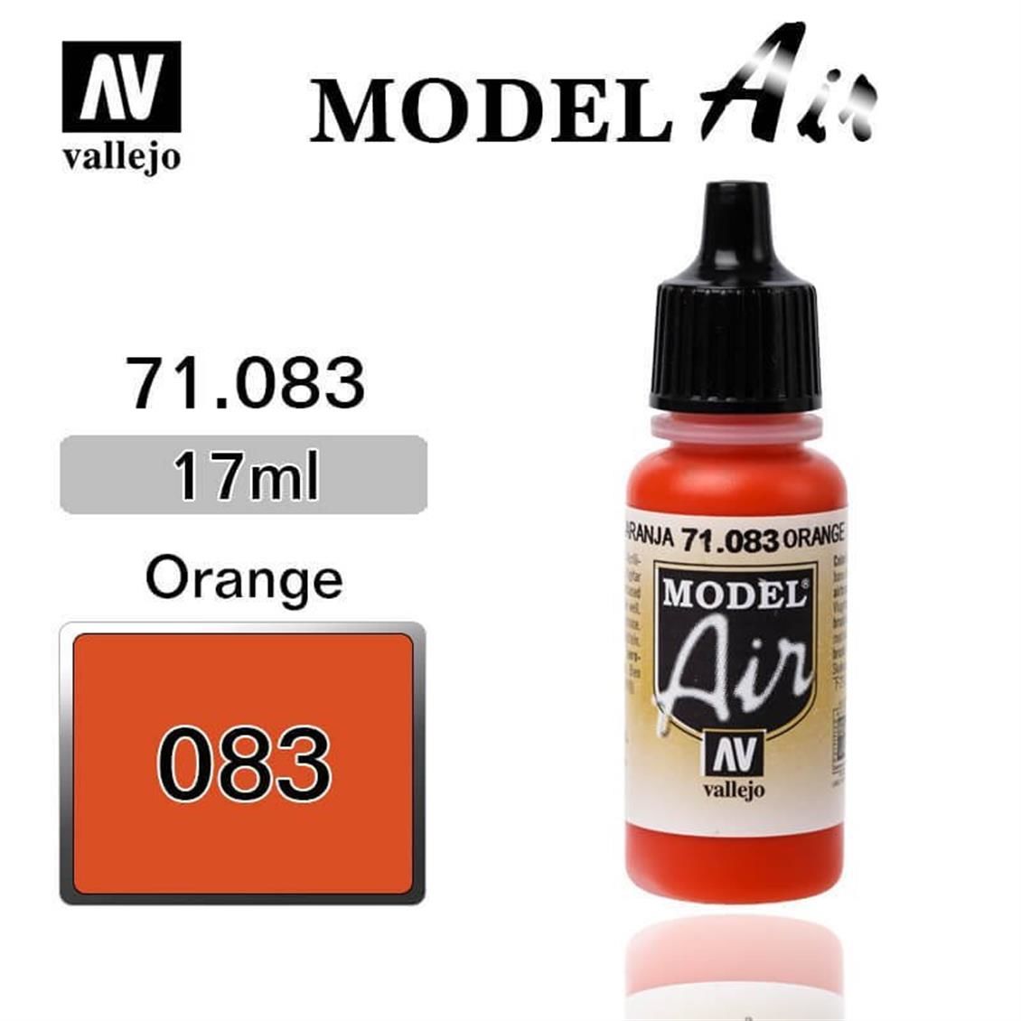 Vallejo 71083 17 ml. Orange, Model Air Serisi Model Boyası